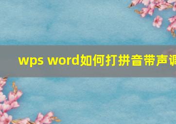 wps word如何打拼音带声调